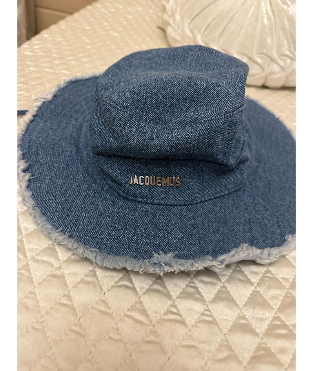 JACQUEMUS Голубая кожаная панама, фото 2