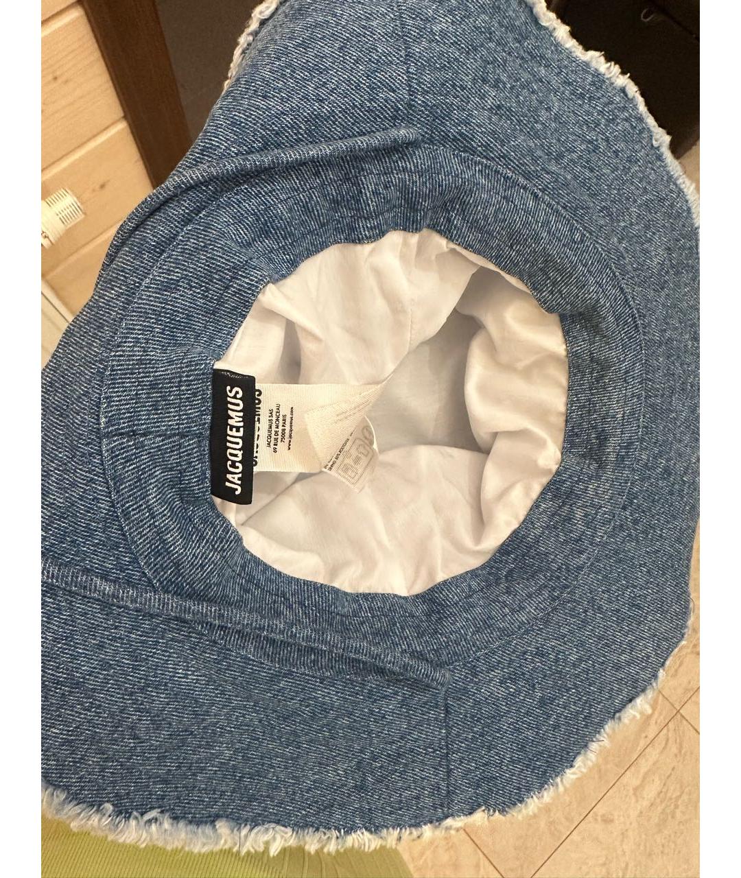 JACQUEMUS Голубая кожаная панама, фото 5