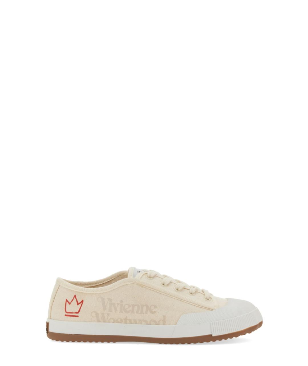 VIVIENNE WESTWOOD Бежевые текстильные кеды, фото 1