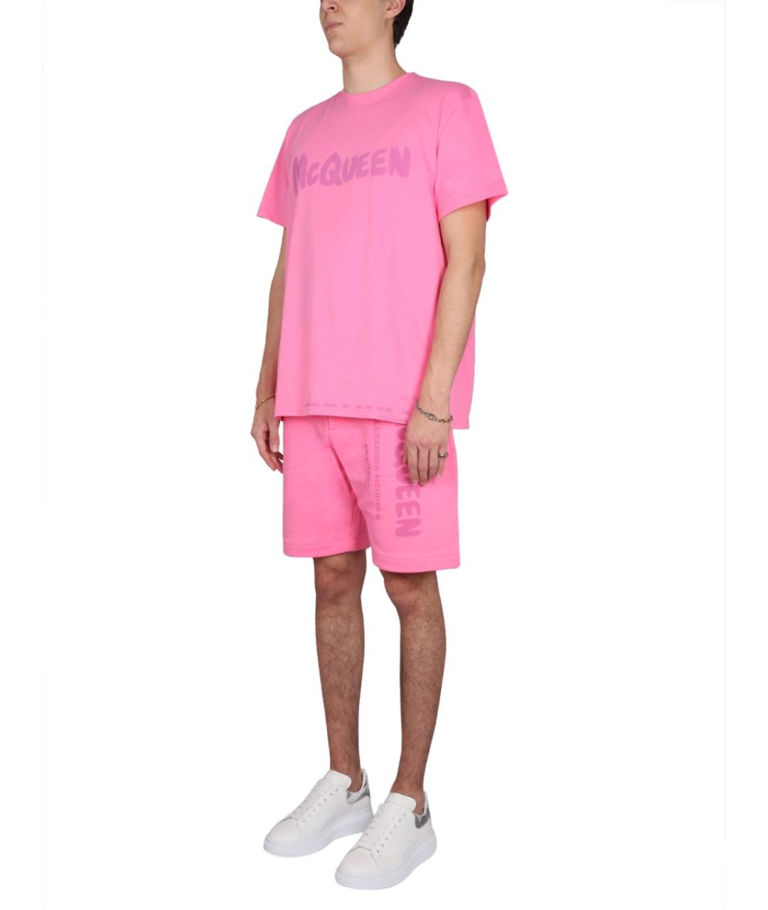 ALEXANDER MCQUEEN Фуксия хлопковые шорты, фото 3