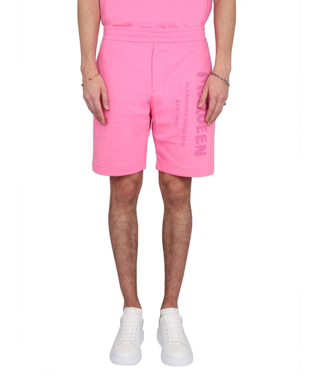 ALEXANDER MCQUEEN Фуксия хлопковые шорты, фото 2