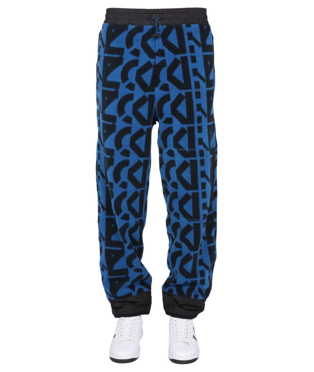 KENZO Синие полиэстеровые повседневные брюки, фото 5