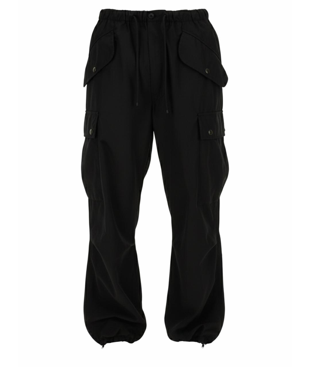 DRIES VAN NOTEN Черные полиэстеровые повседневные брюки, фото 1