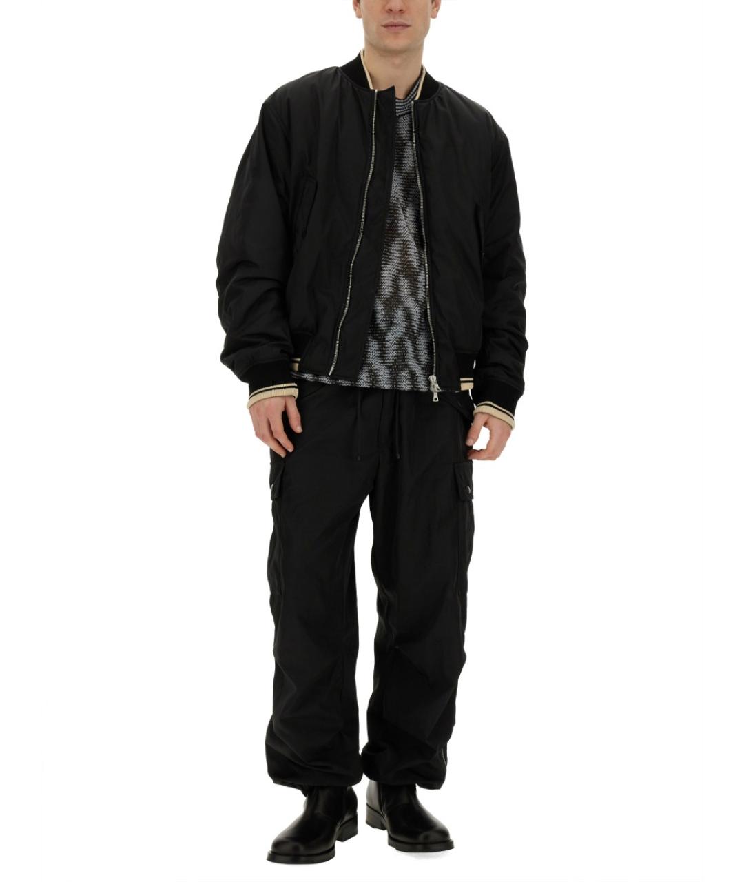 DRIES VAN NOTEN Черные полиэстеровые повседневные брюки, фото 2