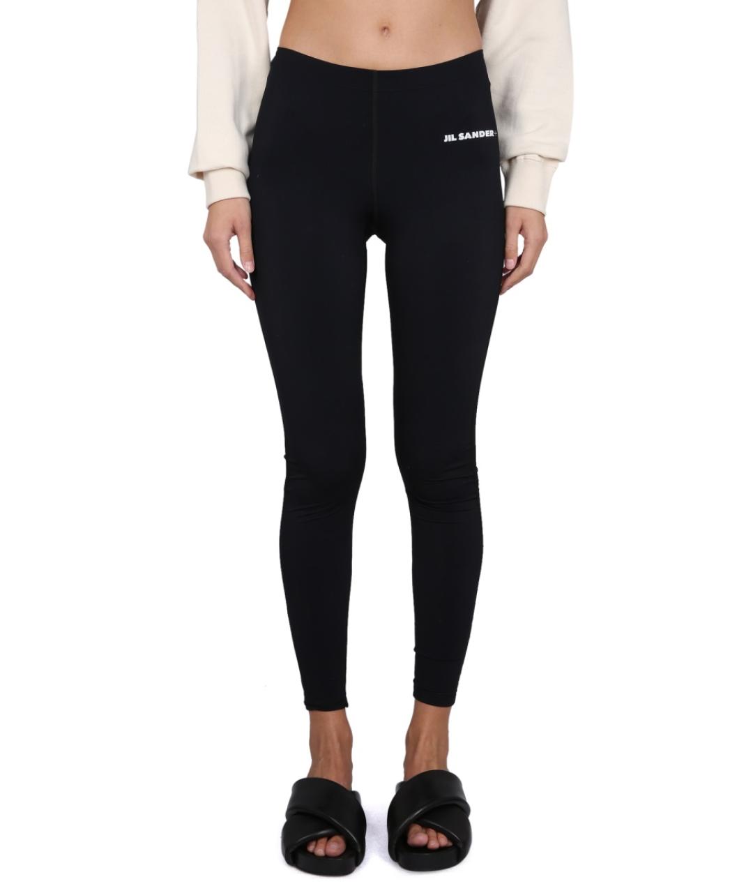 JIL SANDER Черные полиамидовые леггинсы и велосипедки, фото 5