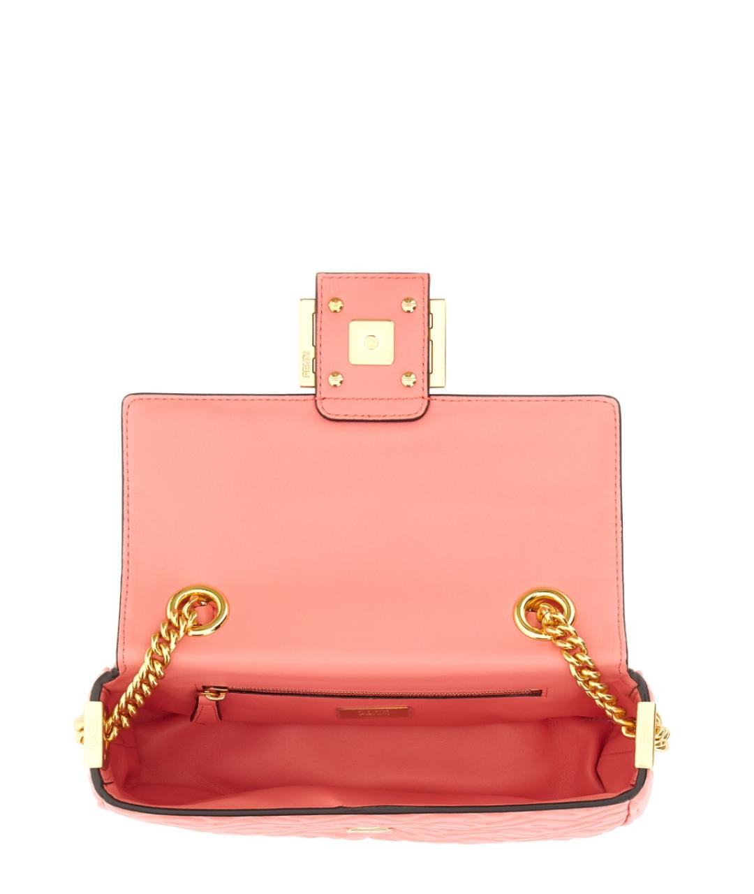 FENDI Розовая кожаная сумка через плечо, фото 4