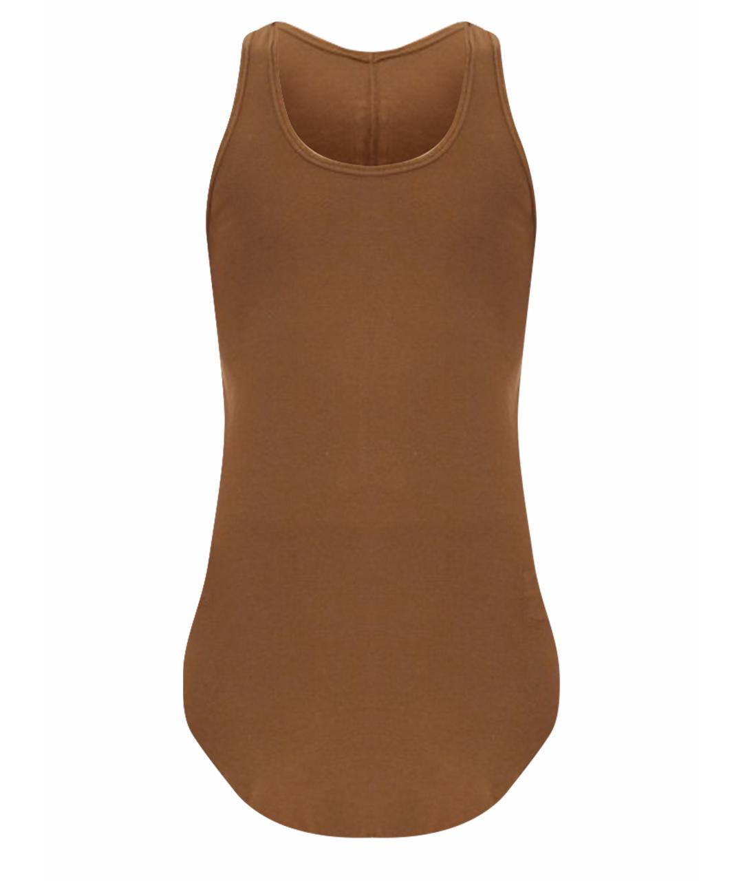 RICK OWENS DRKSHDW Коричневая хлопковая майка, фото 1