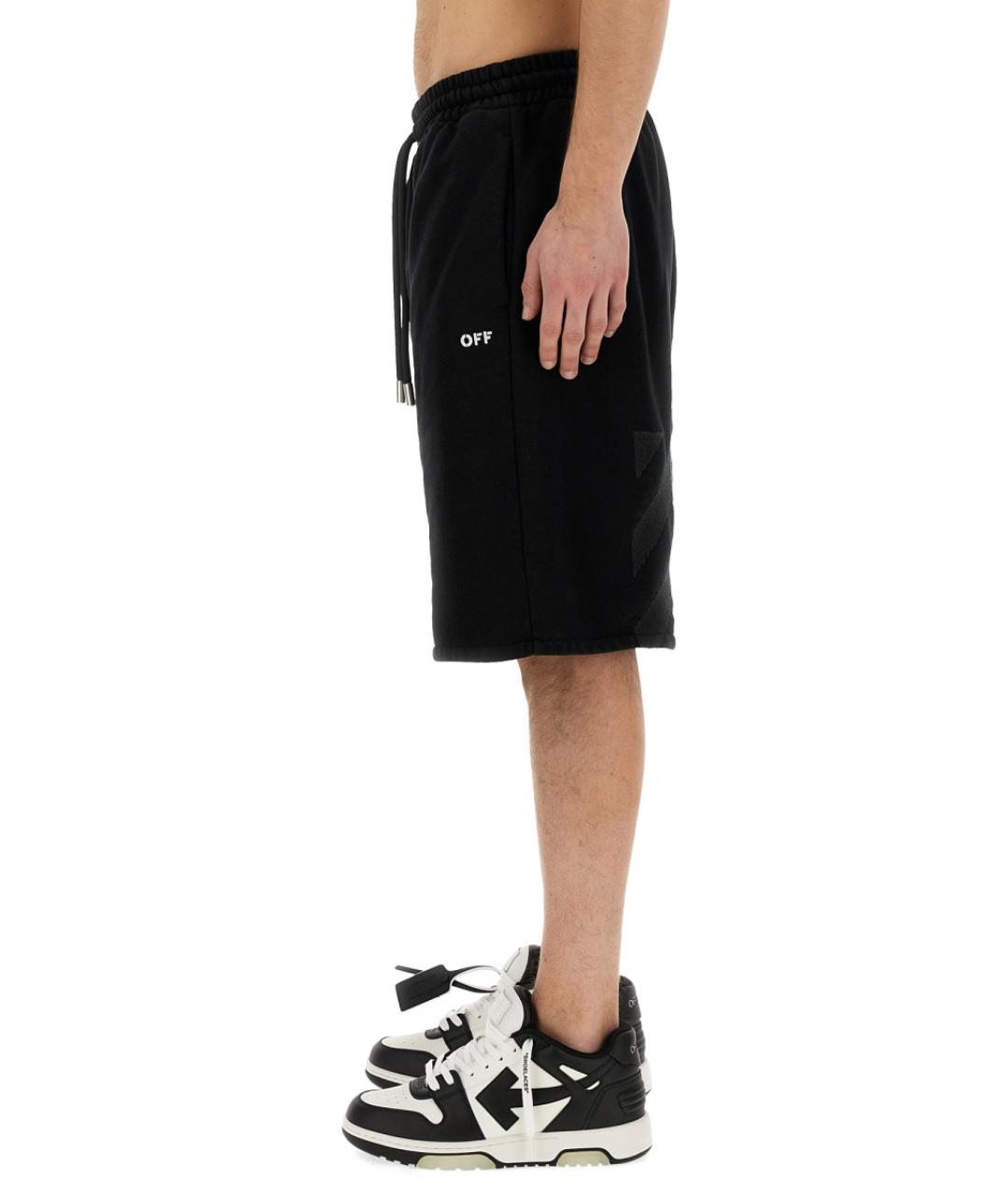 OFF-WHITE Черные хлопковые шорты, фото 4