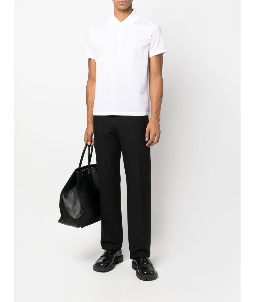 SAINT LAURENT Белое хлопковое поло с коротким рукавом, фото 4