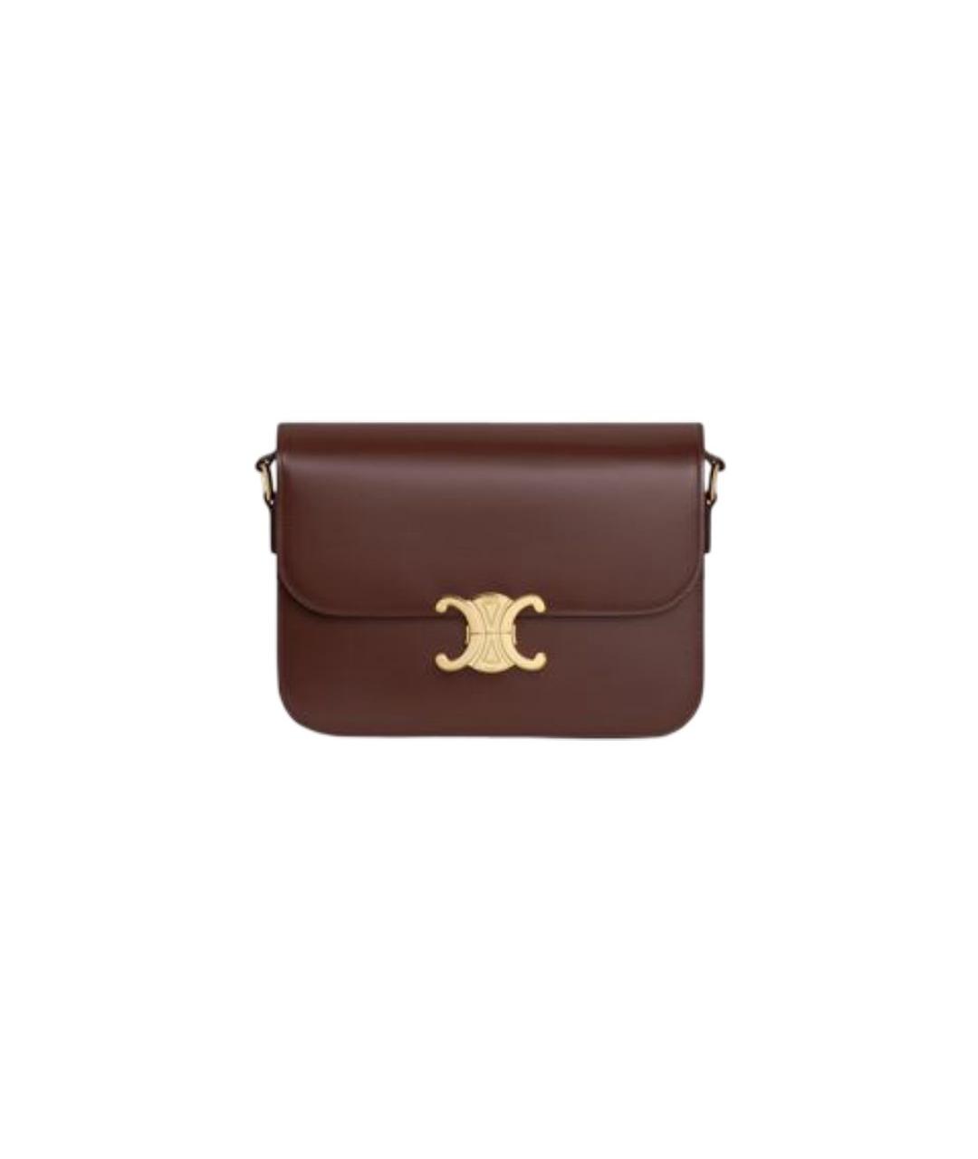 CELINE Коричневая кожаная сумка через плечо, фото 1