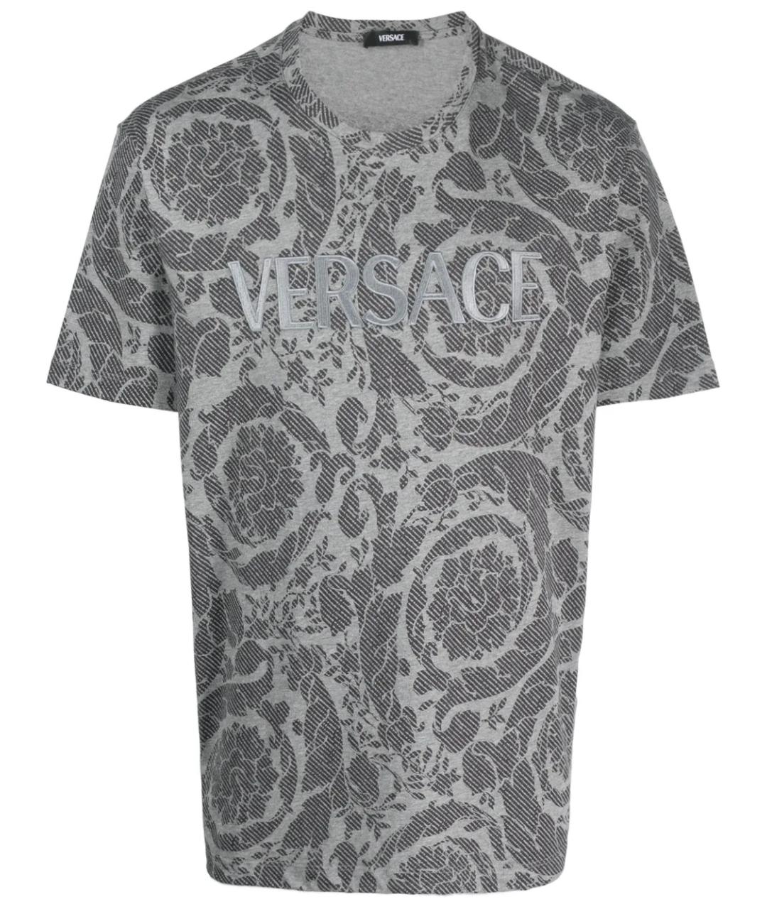 VERSACE Серая хлопковая футболка, фото 1