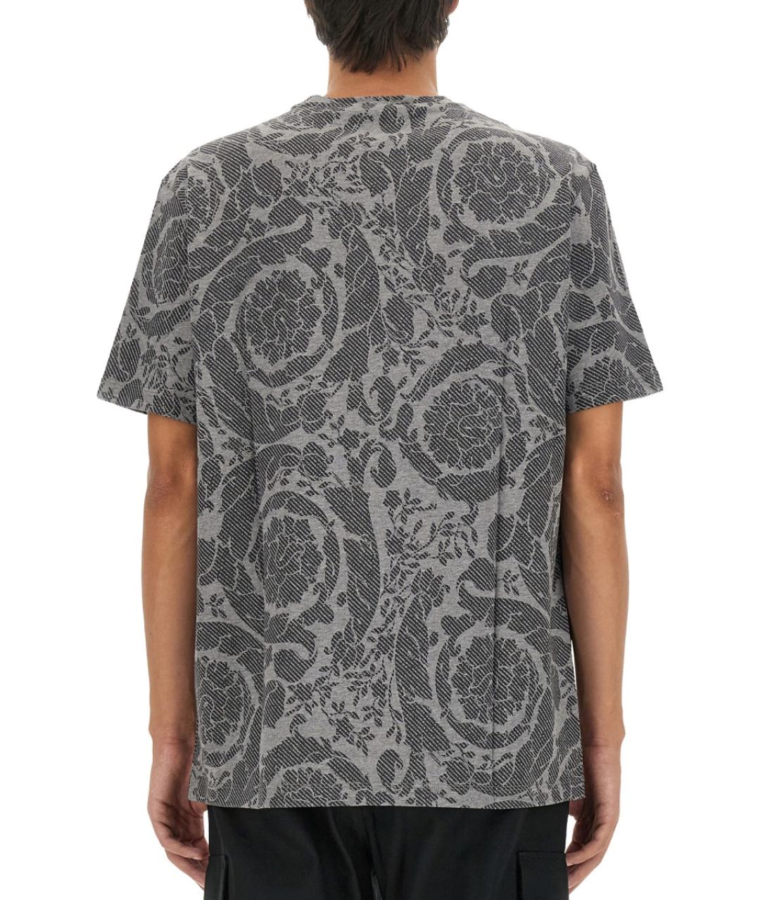 VERSACE Серая хлопковая футболка, фото 5
