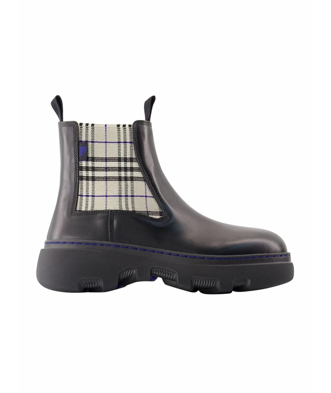 BURBERRY Черные кожаные ботинки, фото 1