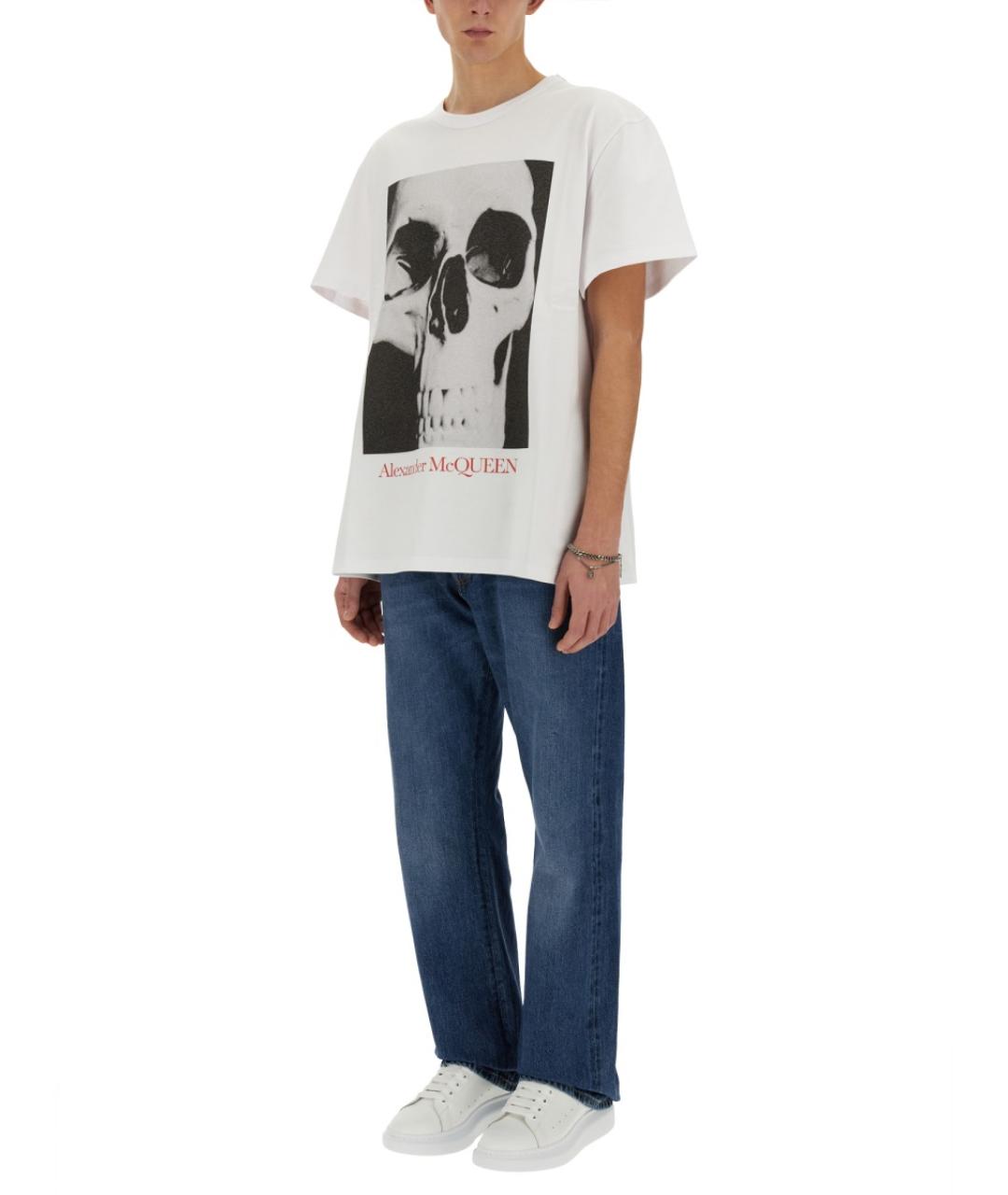 ALEXANDER MCQUEEN Белая хлопковая футболка, фото 3
