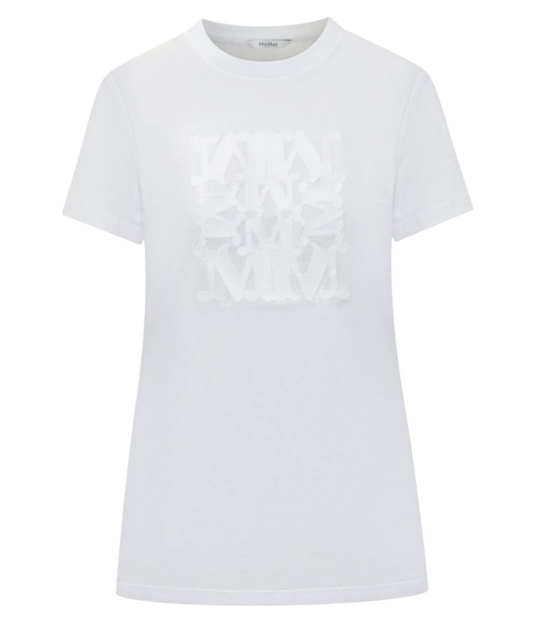 MAX MARA Белая хлопковая футболка, фото 1
