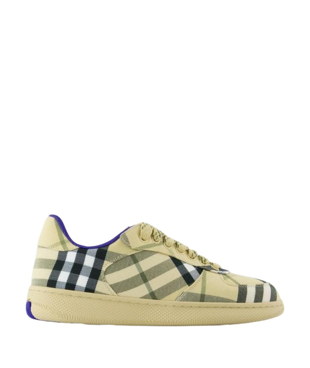 BURBERRY Бежевые синтетические кроссовки, фото 1