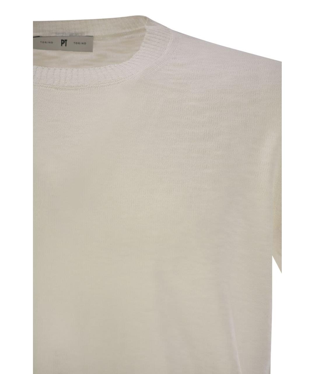 PT TORINO Белый хлопковый джемпер / свитер, фото 4