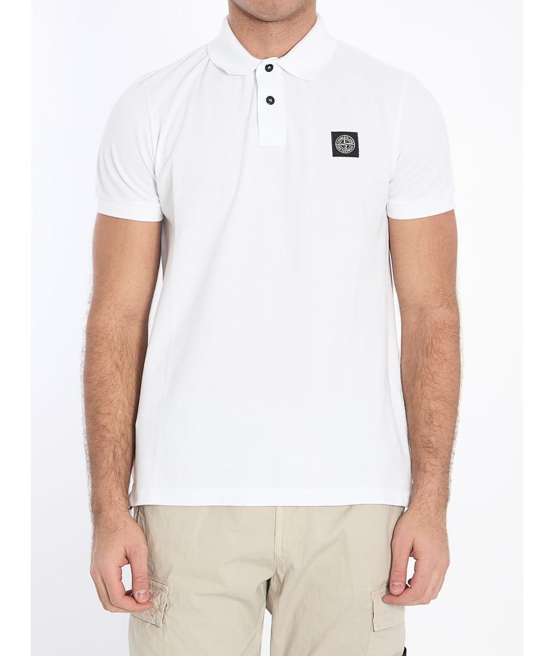 STONE ISLAND Белая хлопковая футболка, фото 2