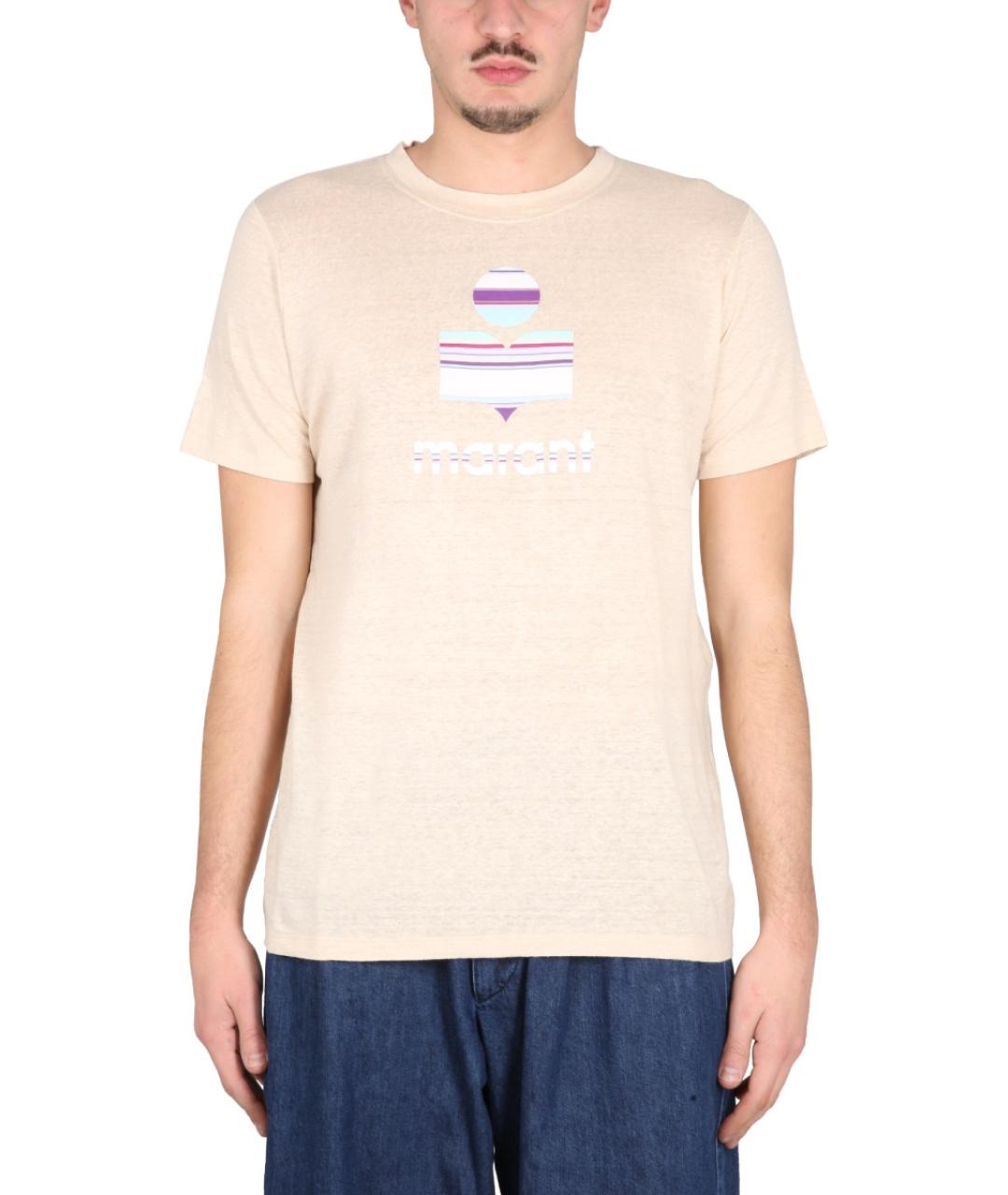 ISABEL MARANT Белая хлопко-леновая футболка, фото 5