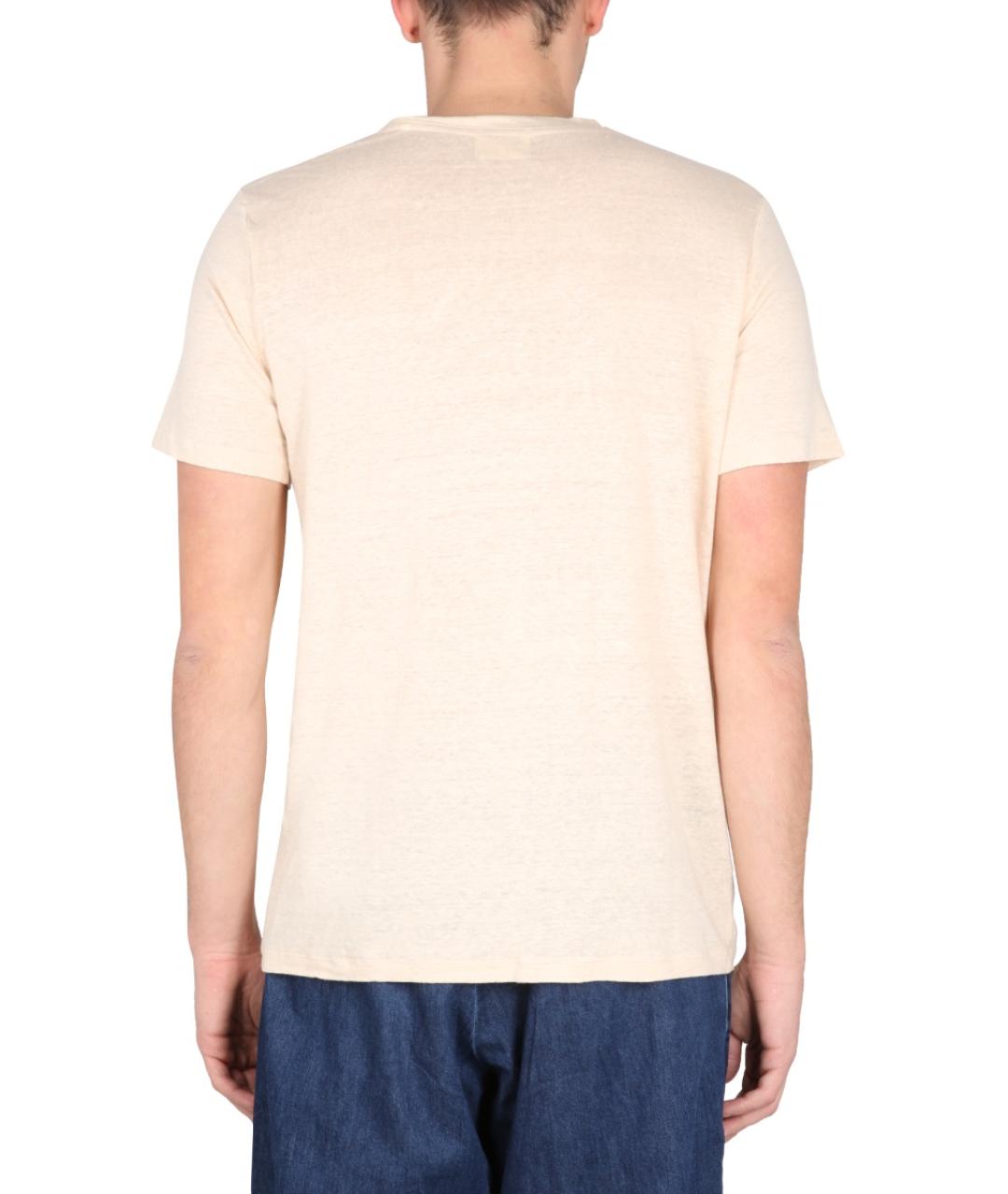 ISABEL MARANT Белая хлопко-леновая футболка, фото 3