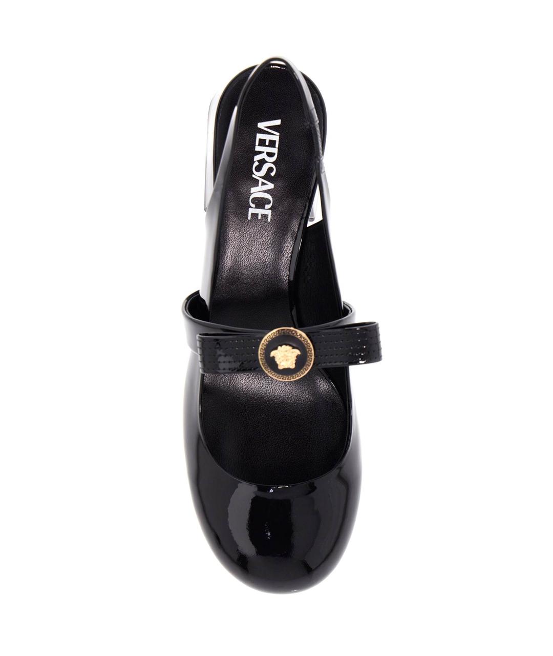 VERSACE Черные кожаные туфли, фото 2