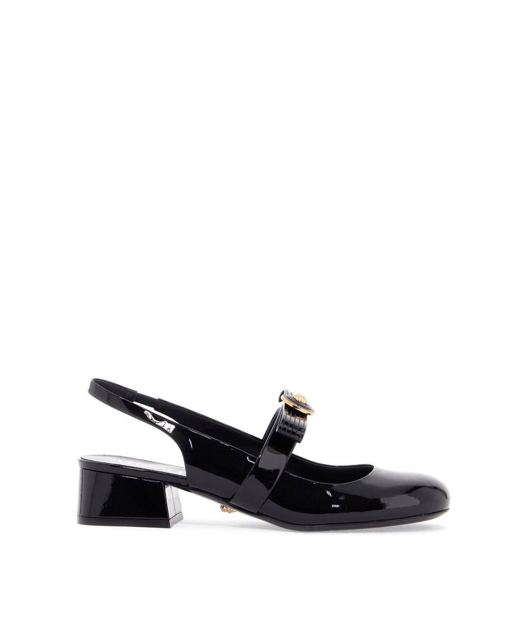 VERSACE Черные кожаные туфли, фото 1