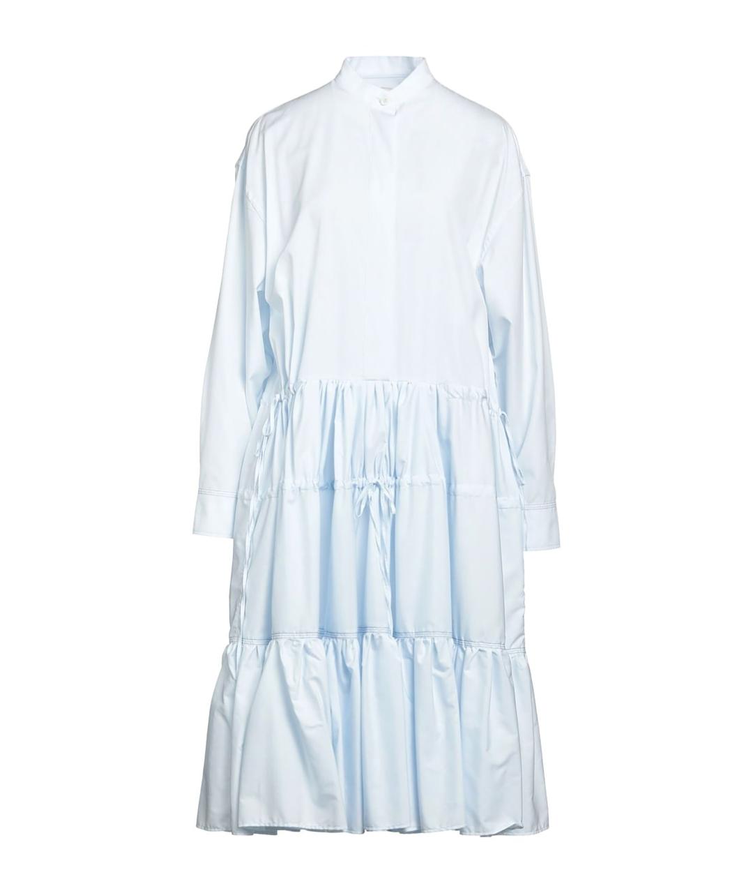 MARNI Голубое хлопковое повседневное платье, фото 1