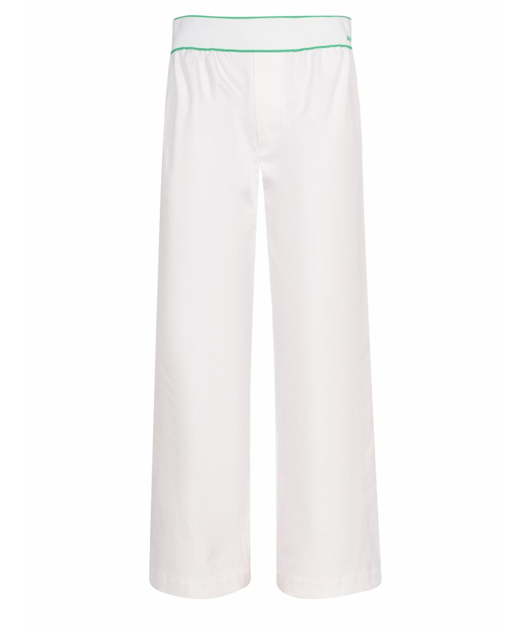 BOTTEGA VENETA Белые хлопковые прямые брюки, фото 1