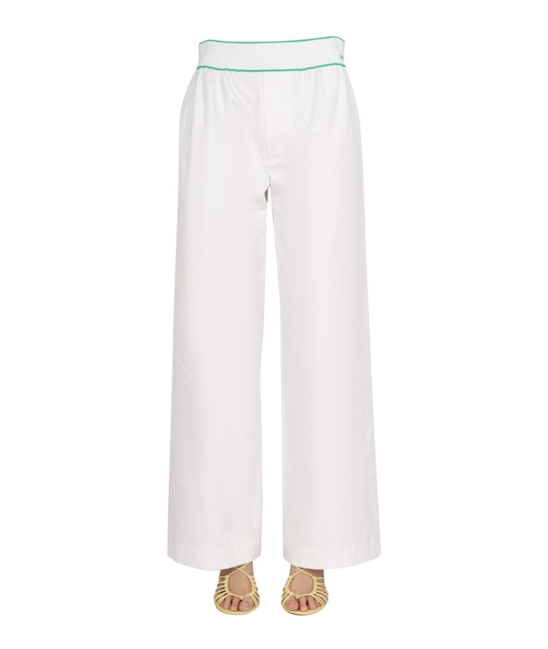 BOTTEGA VENETA Белые хлопковые прямые брюки, фото 5