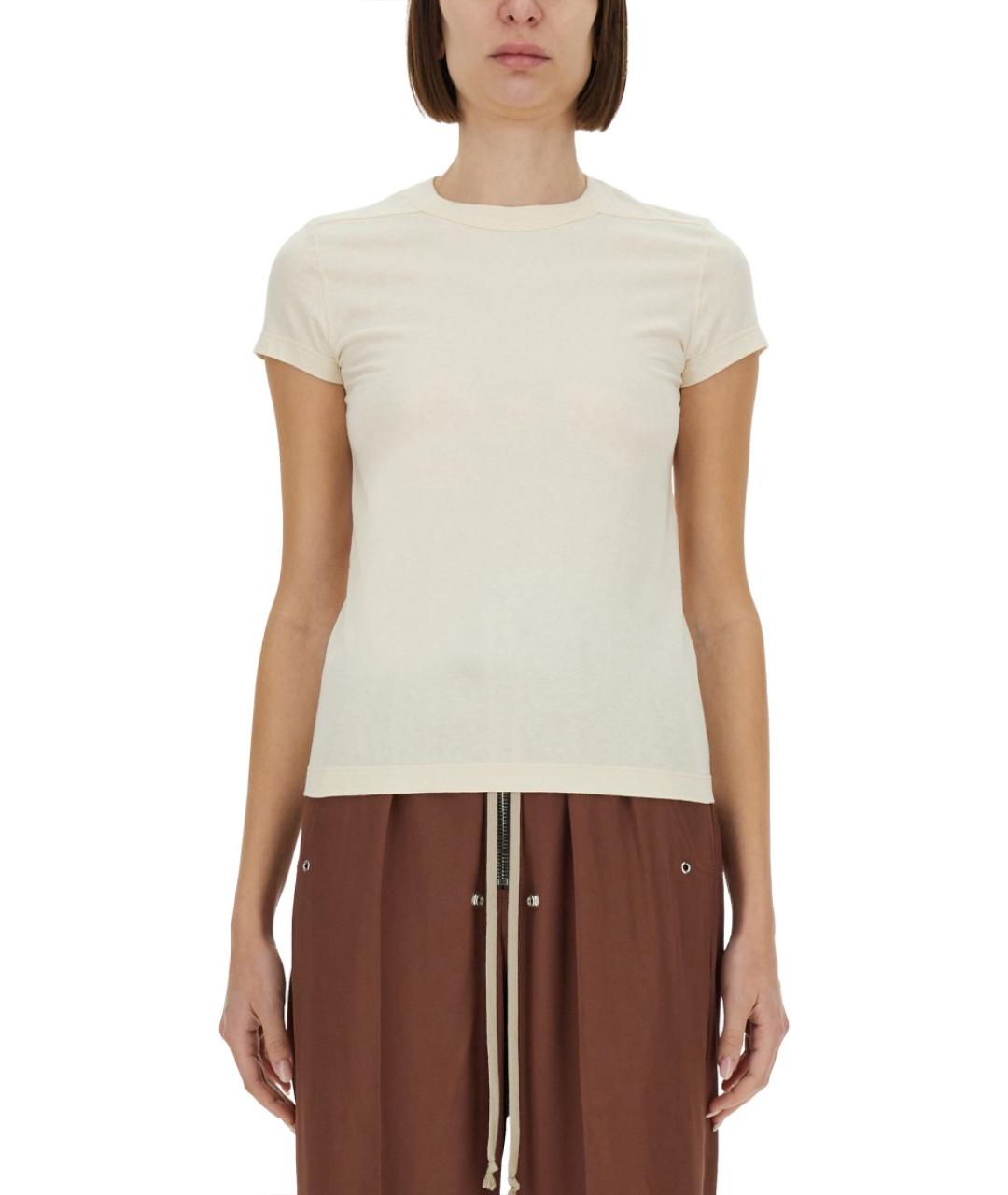 RICK OWENS Бежевая хлопковая футболка, фото 5