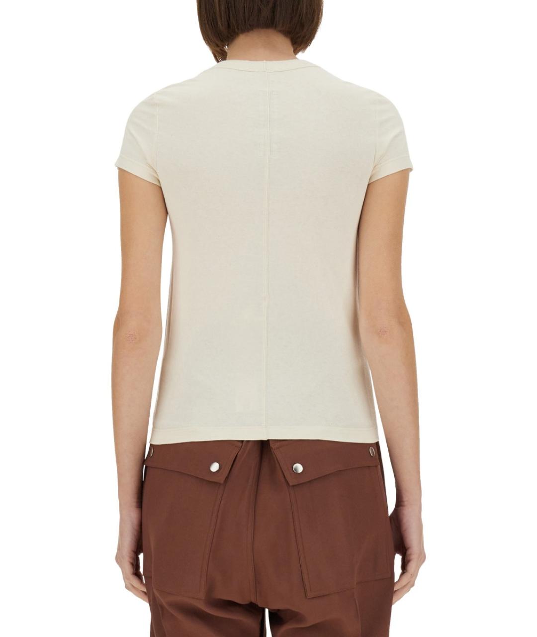 RICK OWENS Бежевая хлопковая футболка, фото 3