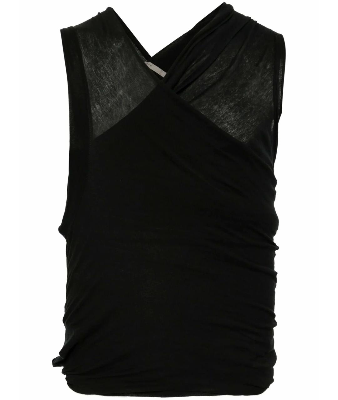 RICK OWENS Черная хлопковая майка, фото 1