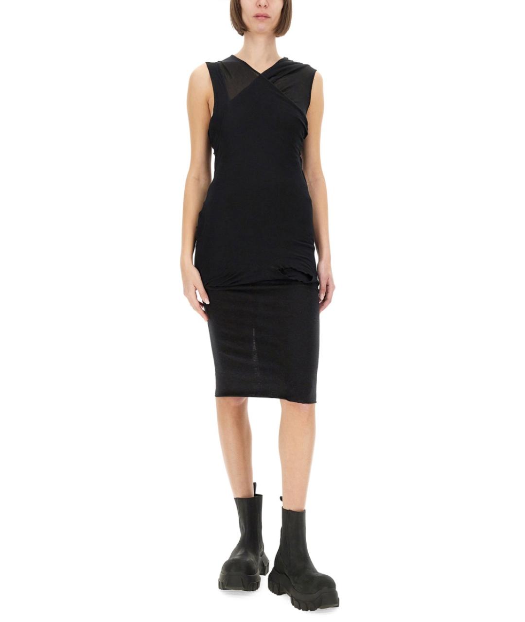 RICK OWENS Черная хлопковая майка, фото 2