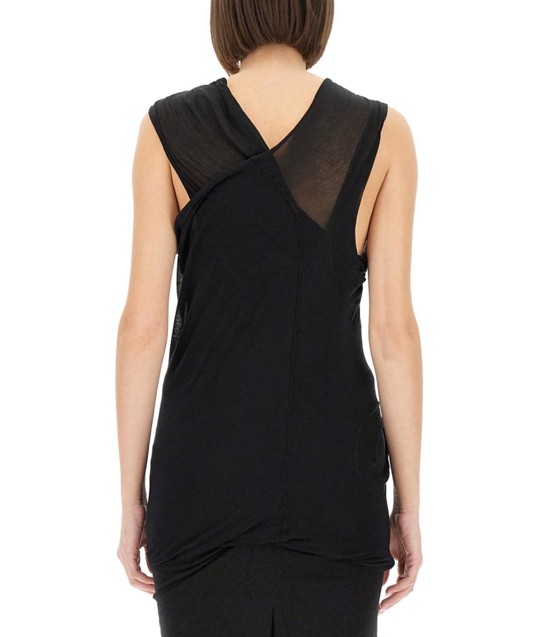 RICK OWENS Черная хлопковая майка, фото 3