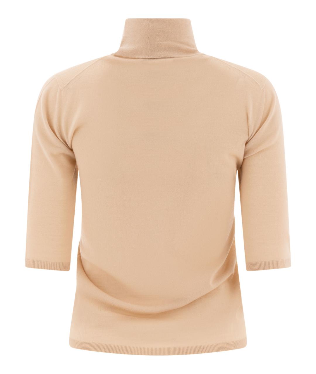 MAX MARA Бежевая шерстяная футболка, фото 2