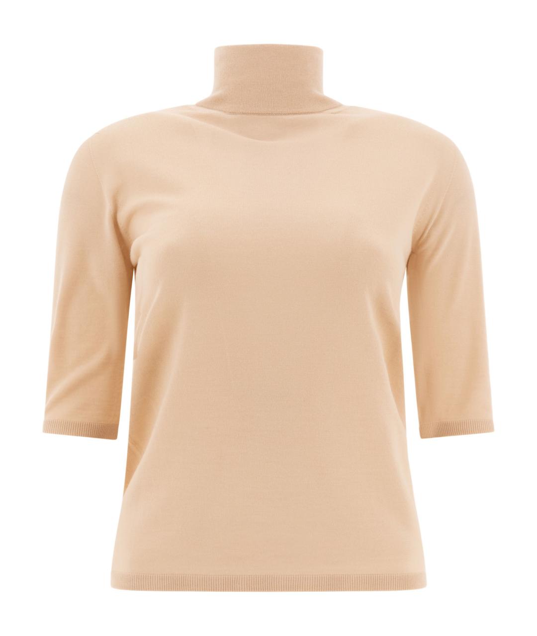MAX MARA Бежевая шерстяная футболка, фото 1