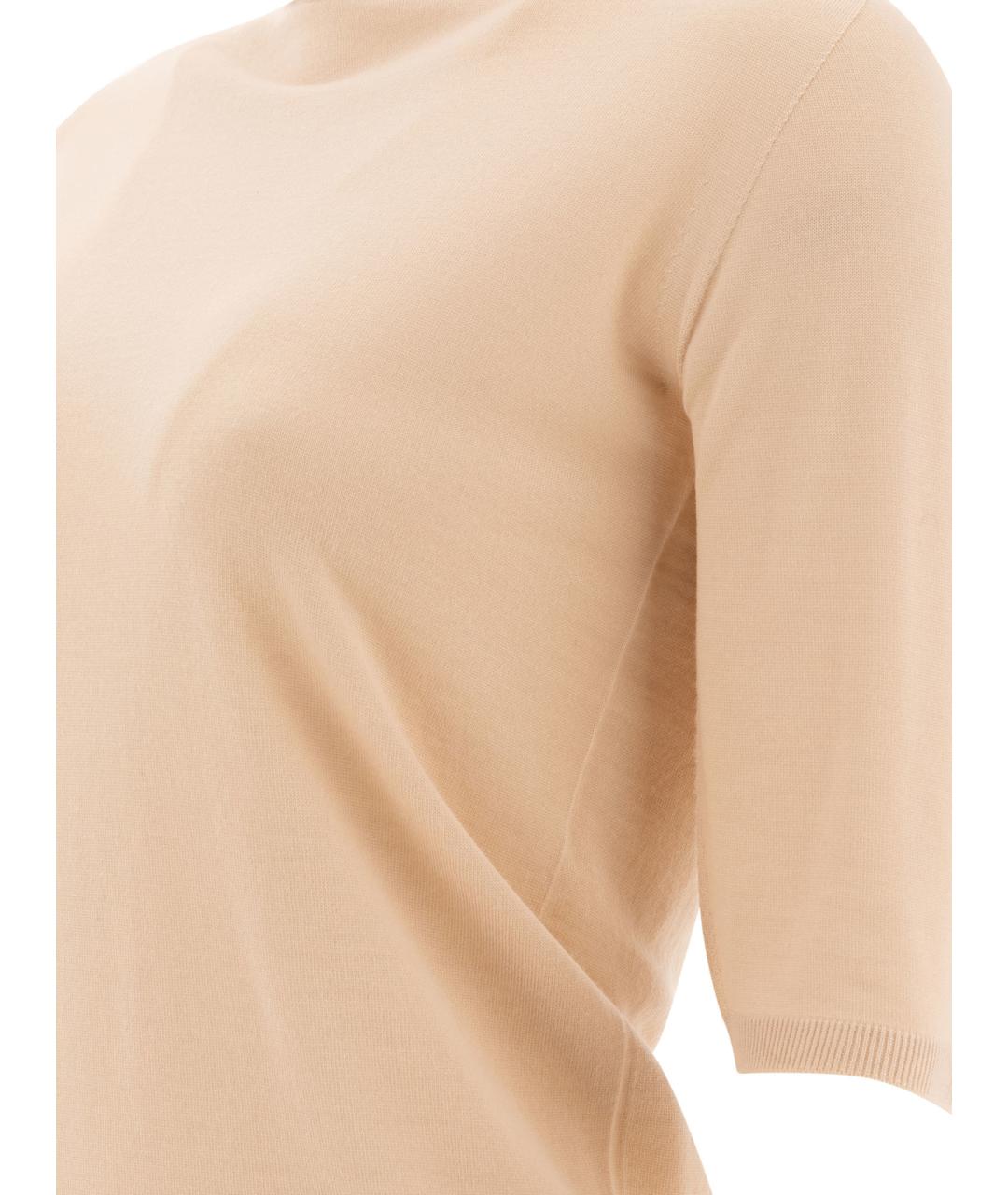 MAX MARA Бежевая шерстяная футболка, фото 4