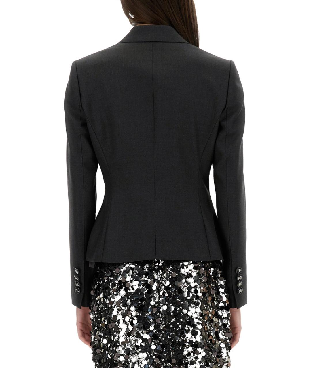 DOLCE&GABBANA Серый шерстяной жакет/пиджак, фото 4