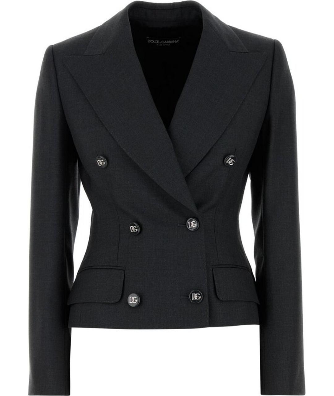 DOLCE&GABBANA Серый шерстяной жакет/пиджак, фото 1