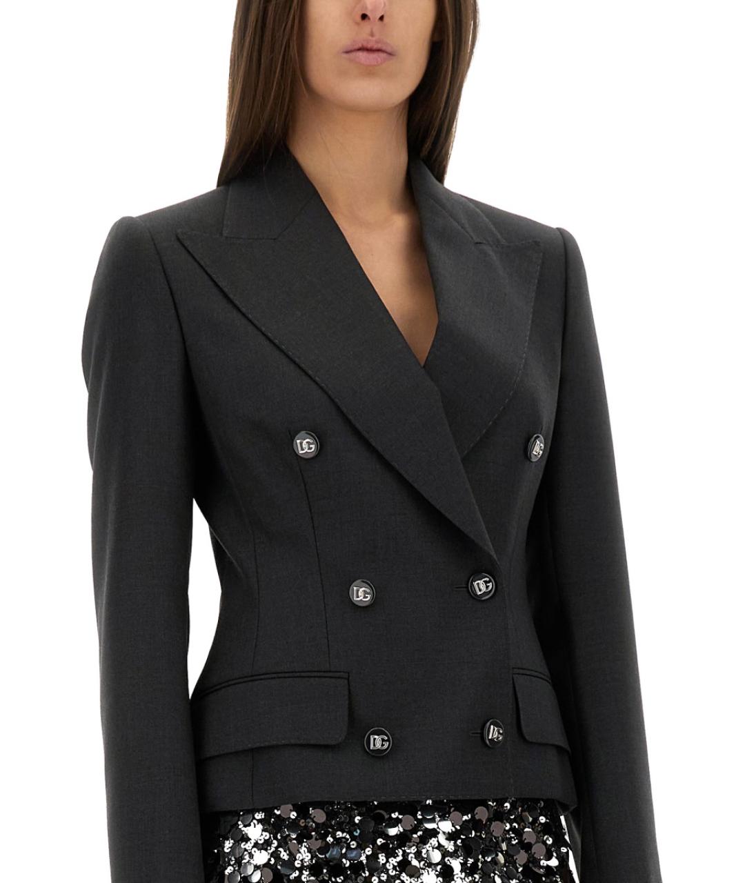 DOLCE&GABBANA Серый шерстяной жакет/пиджак, фото 5