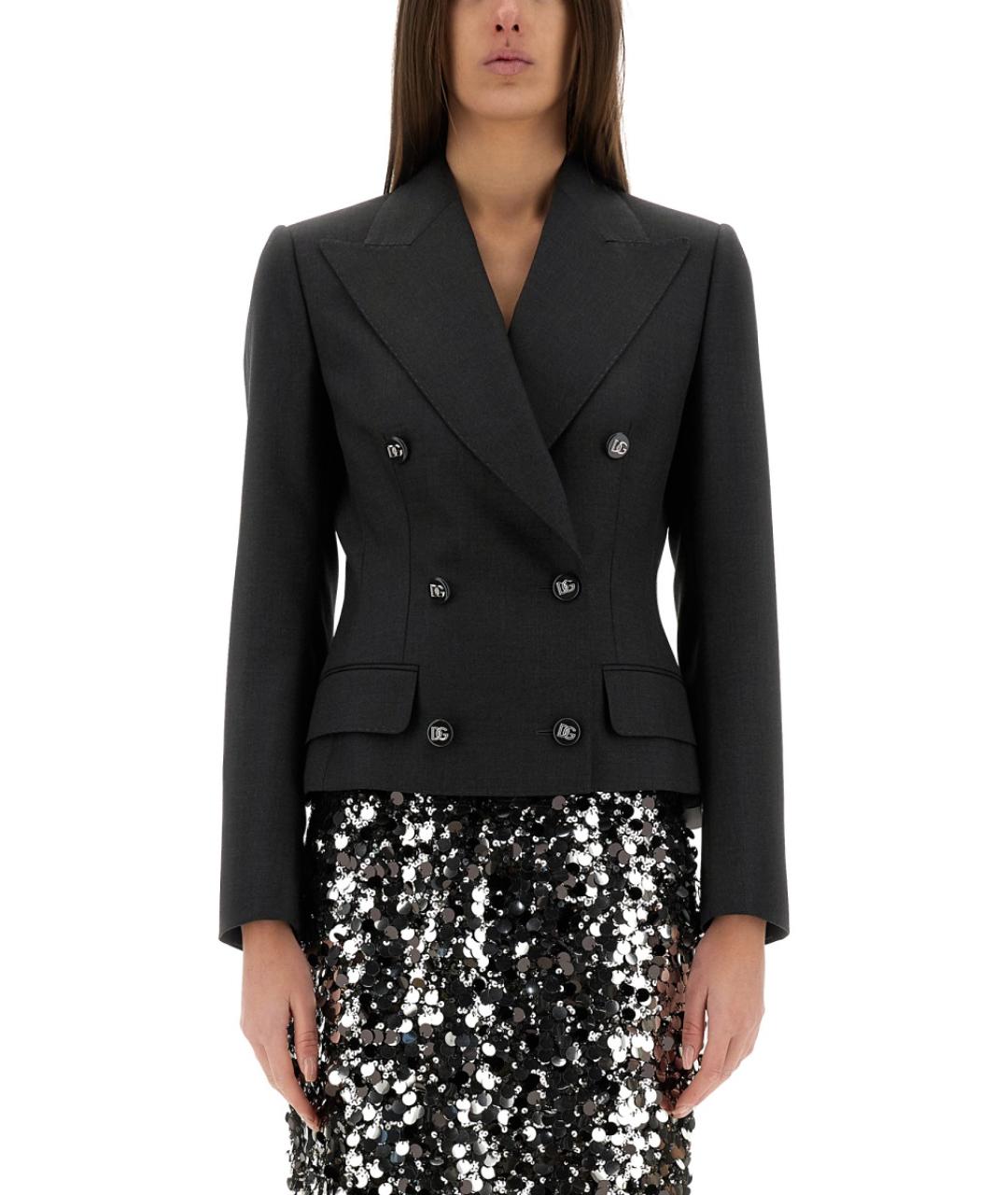 DOLCE&GABBANA Серый шерстяной жакет/пиджак, фото 2