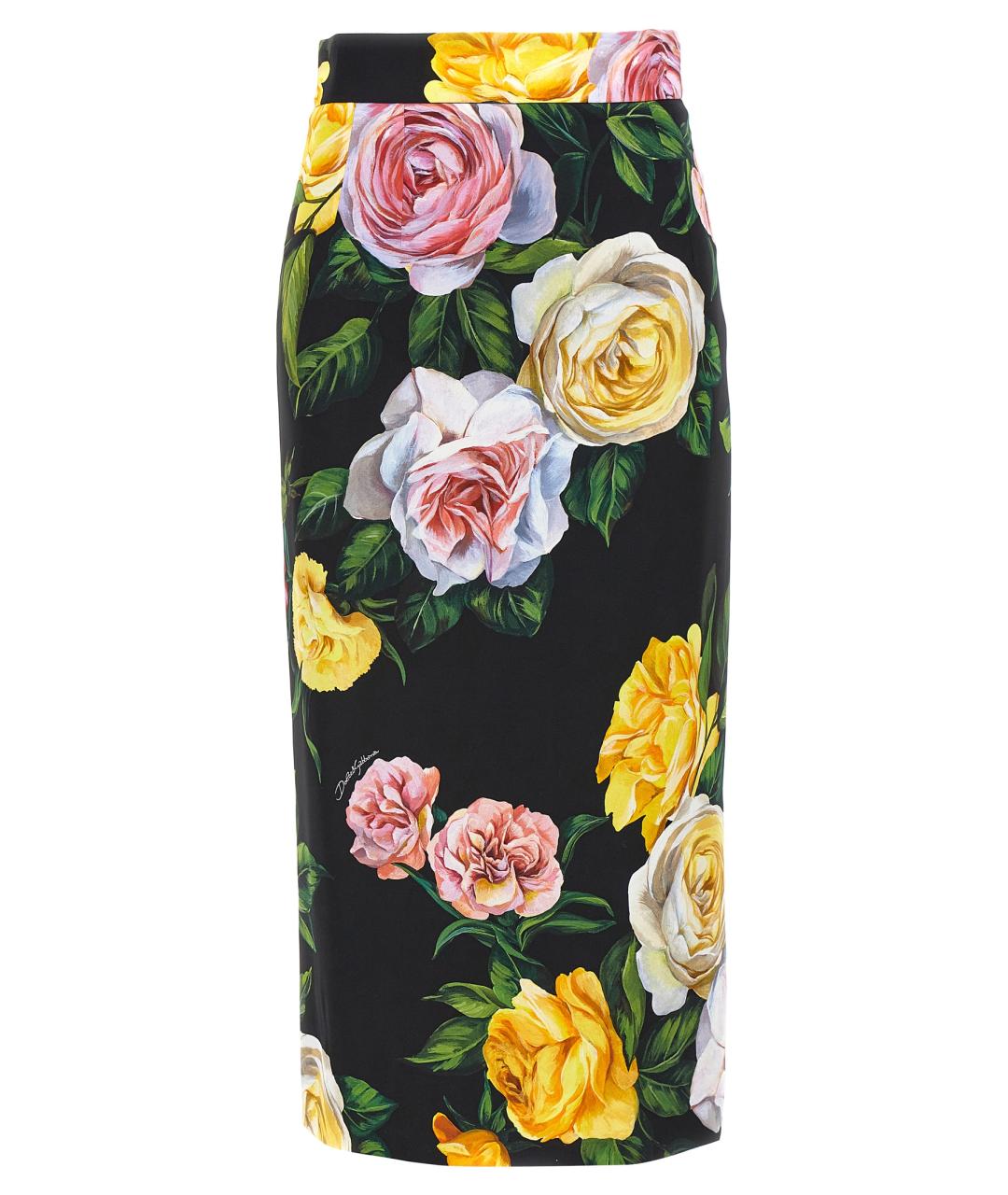 DOLCE&GABBANA Мульти шелковая юбка миди, фото 1