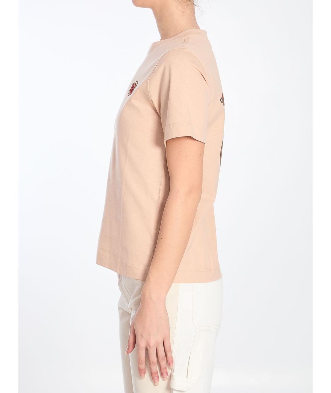 BURBERRY Бежевая хлопковая футболка, фото 4