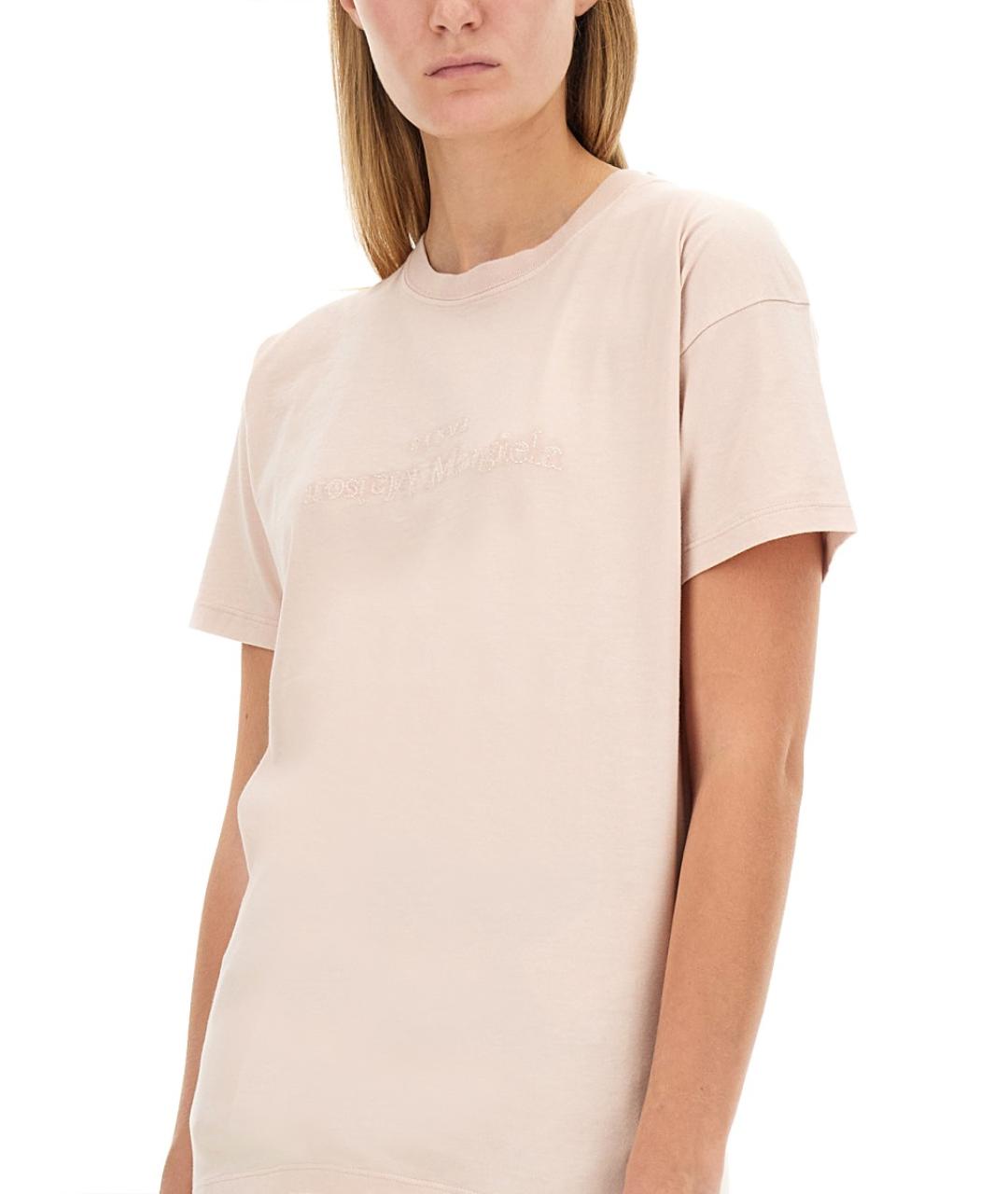 MAISON MARGIELA Бежевая хлопковая футболка, фото 4