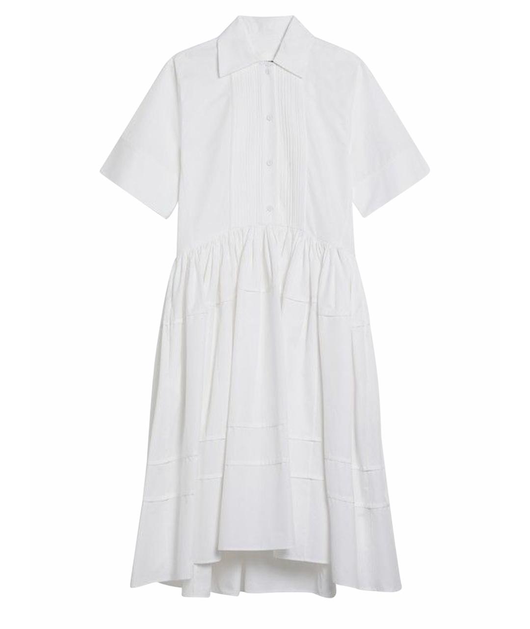 JIL SANDER Белое хлопковое повседневное платье, фото 1