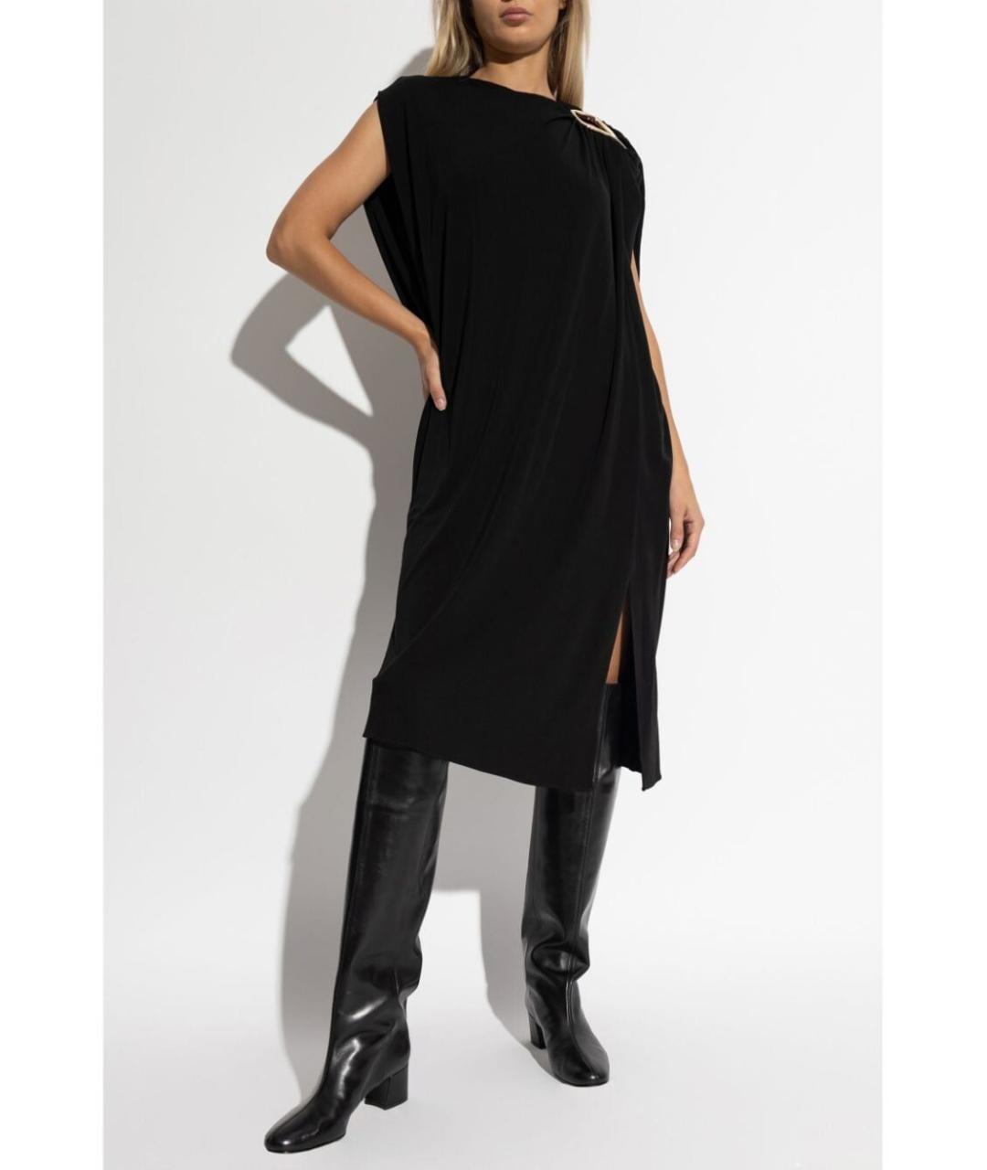 LANVIN Черное вискозное повседневное платье, фото 2