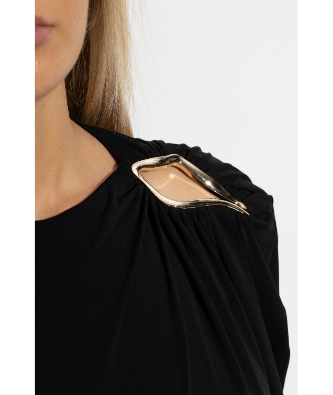 LANVIN Черное вискозное повседневное платье, фото 4