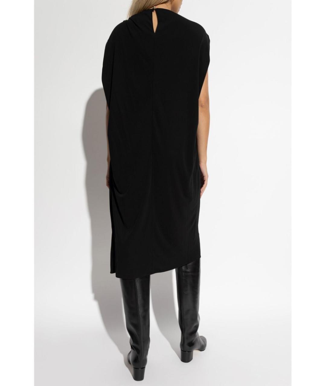 LANVIN Черное вискозное повседневное платье, фото 3