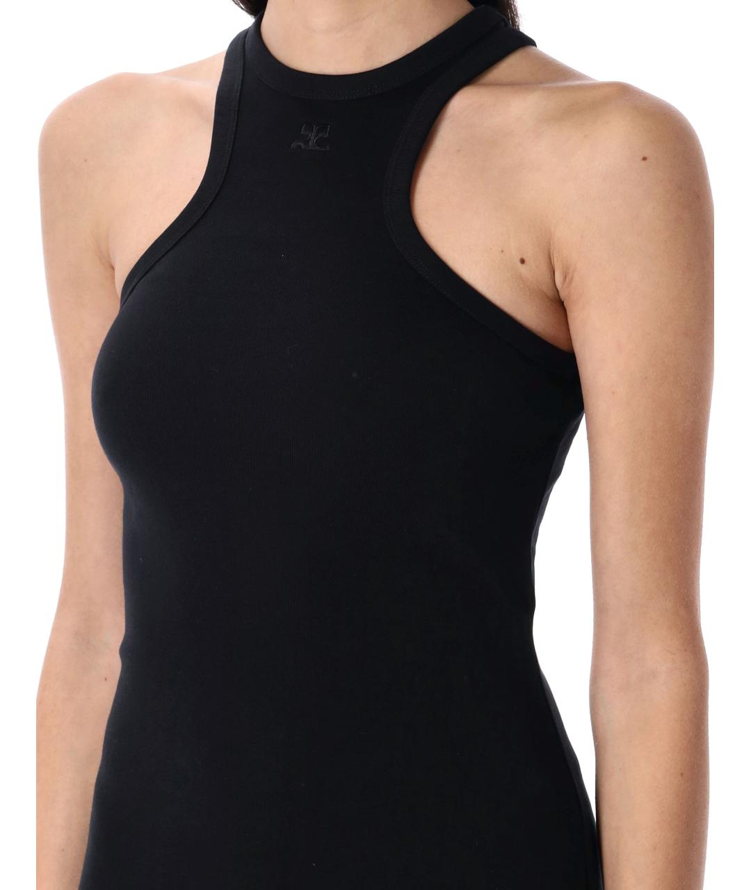 COURREGES Черное хлопковое повседневное платье, фото 4