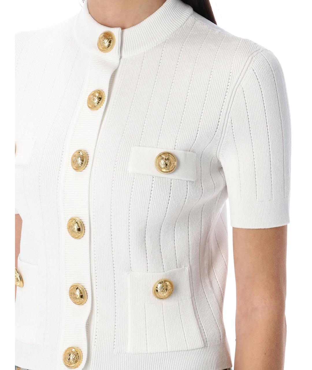 BALMAIN Белый вискозный кардиган, фото 4